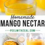 steps showing how to make mango nectar.