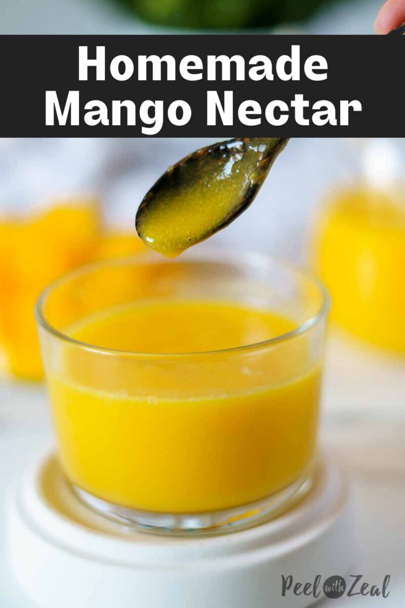 mango nectar in a glass.