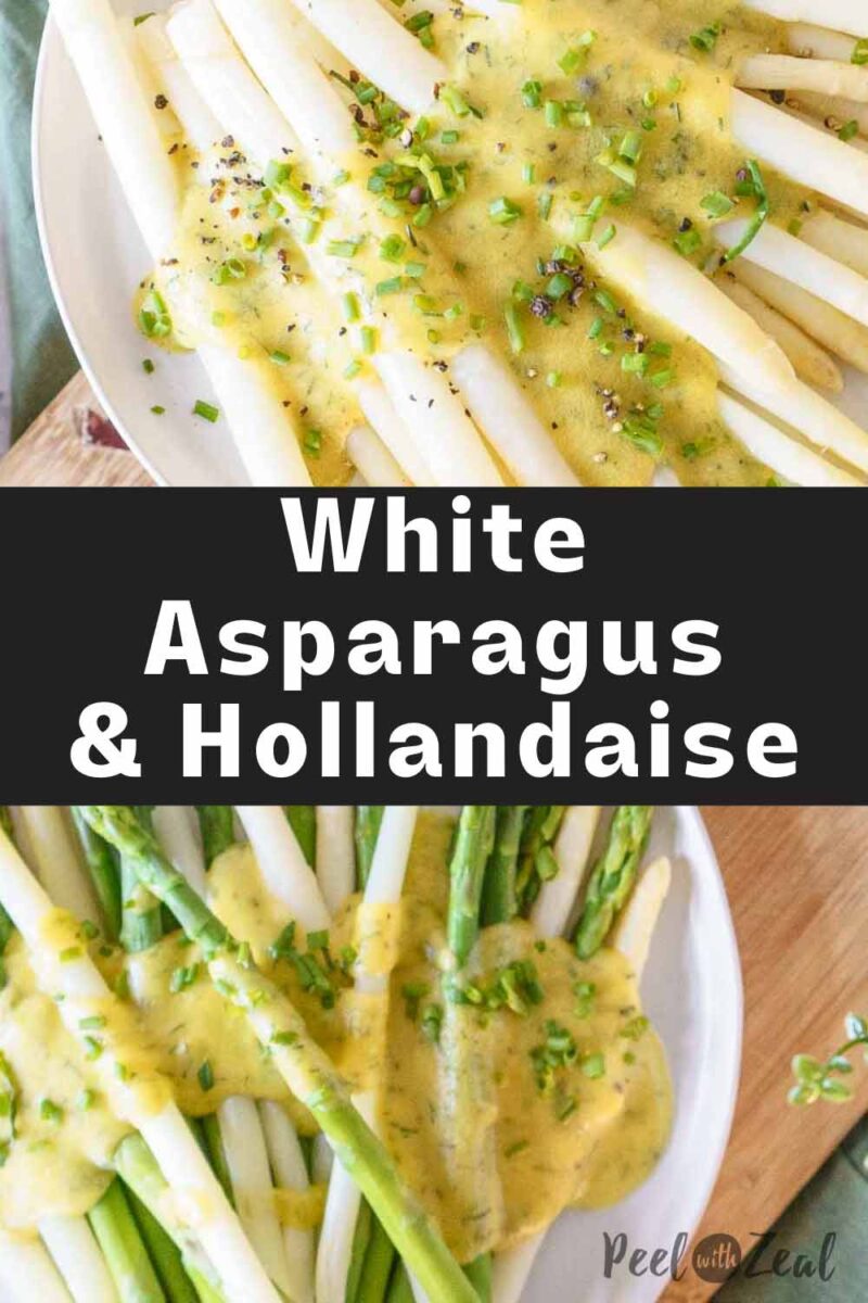 white asparagus on plate