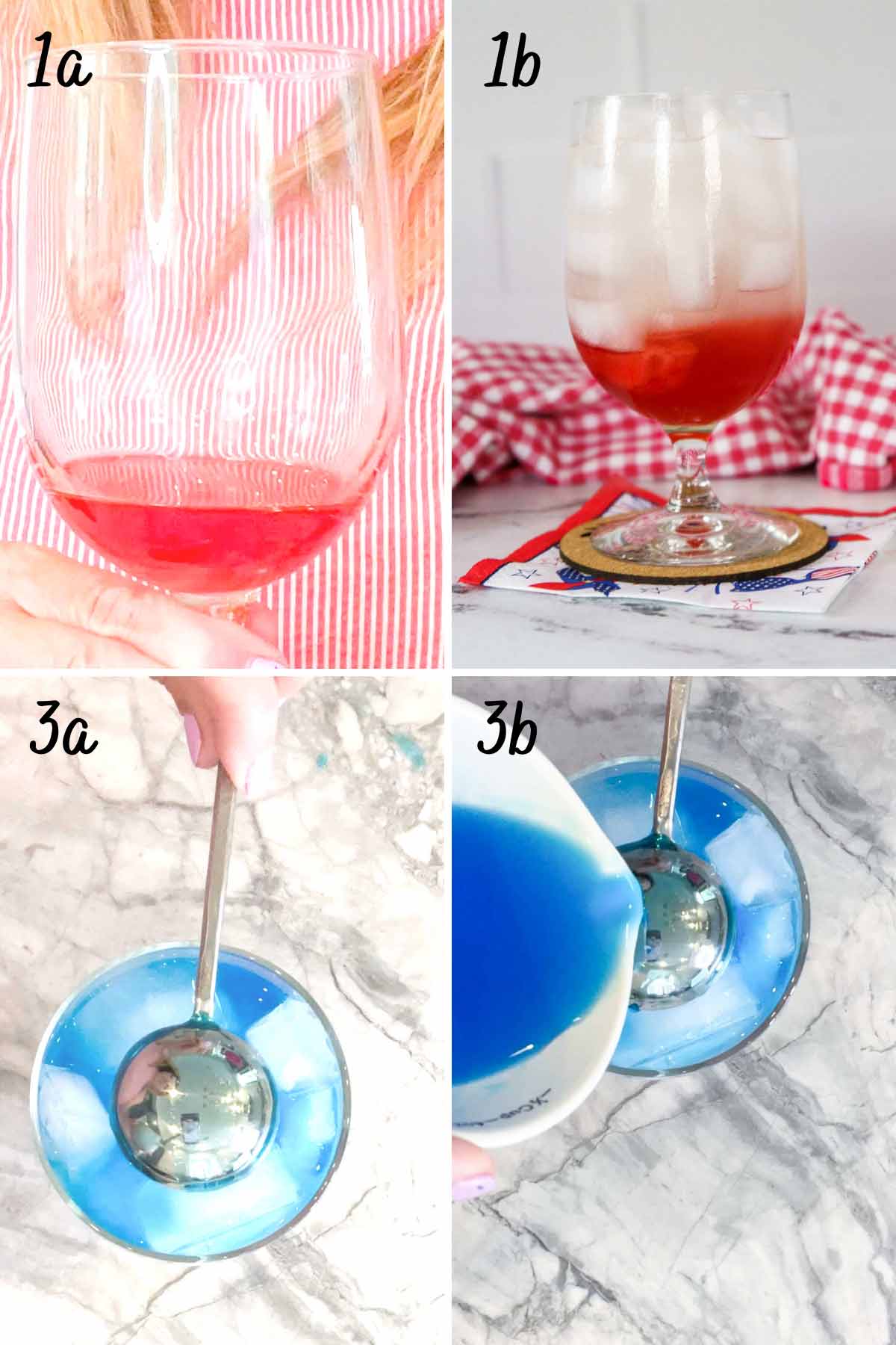 step by step instructions for making a layered drink