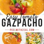 gazpacho in a white bowl