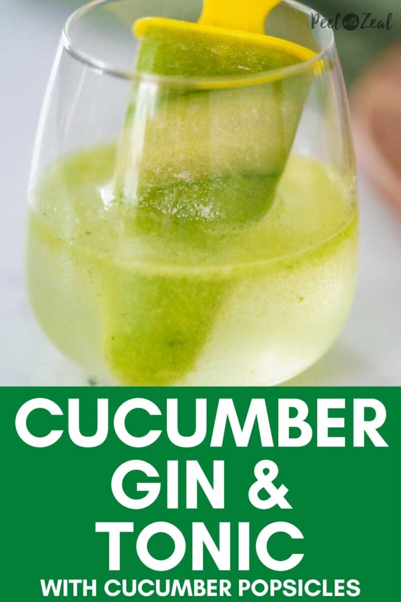 cucumber popsicle in a gin and tonic