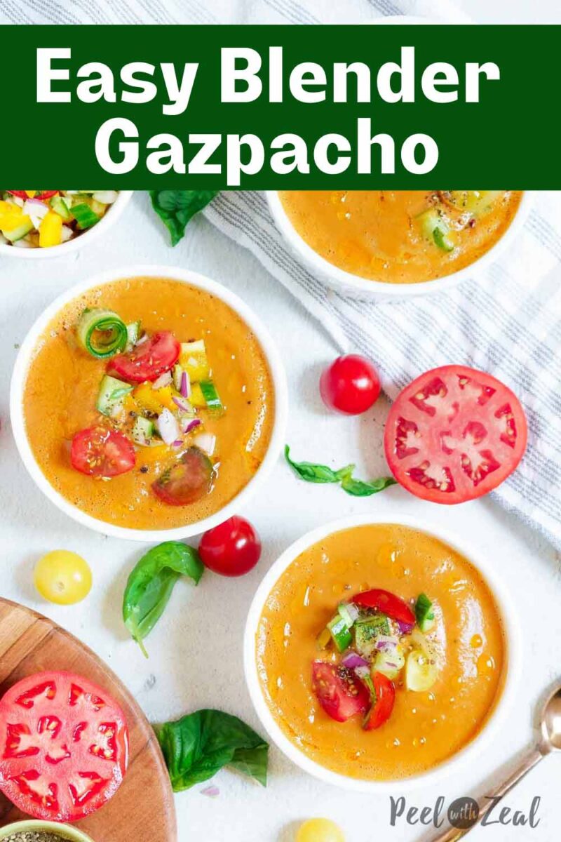 gazpacho in a white bowls