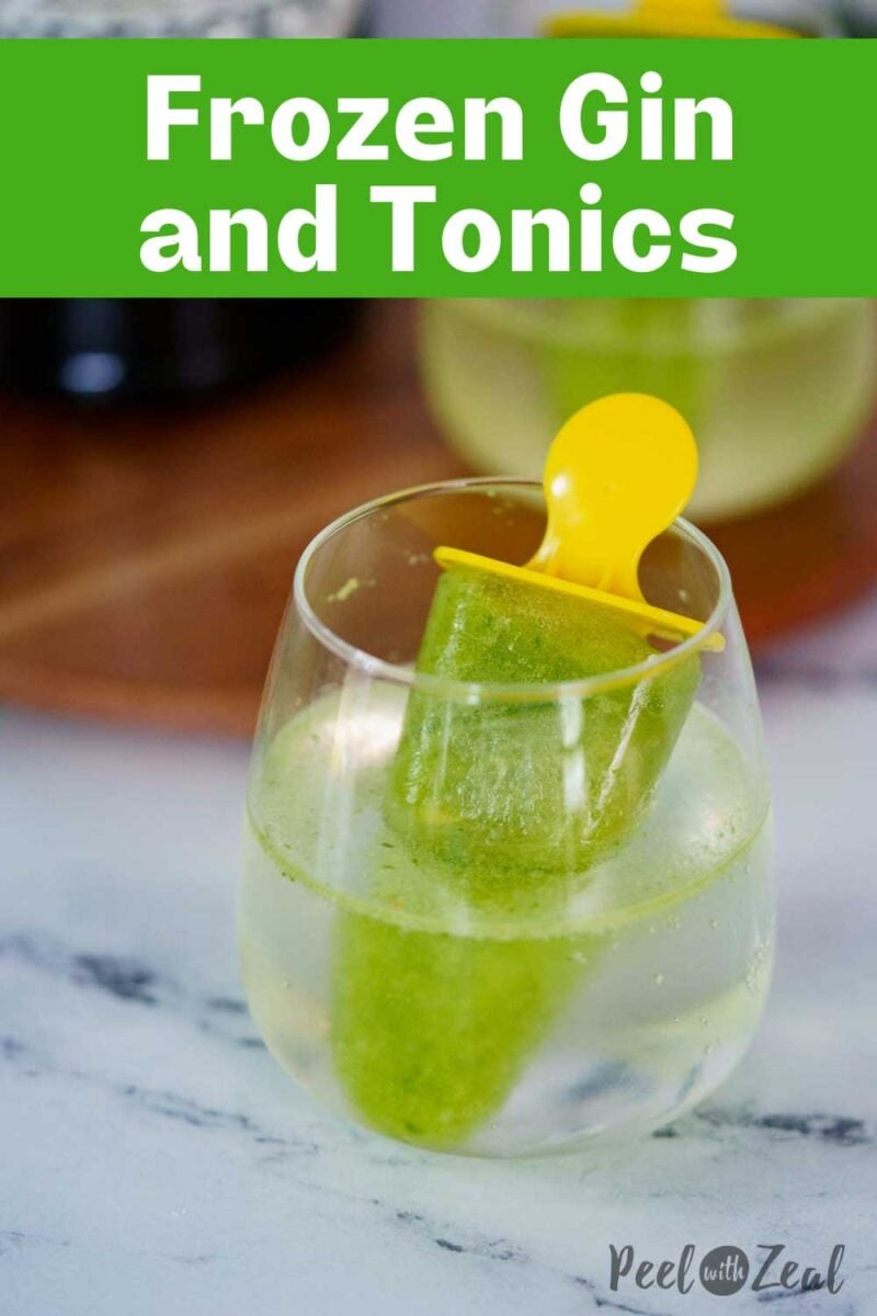 cucumber popsicle in a gin and tonic