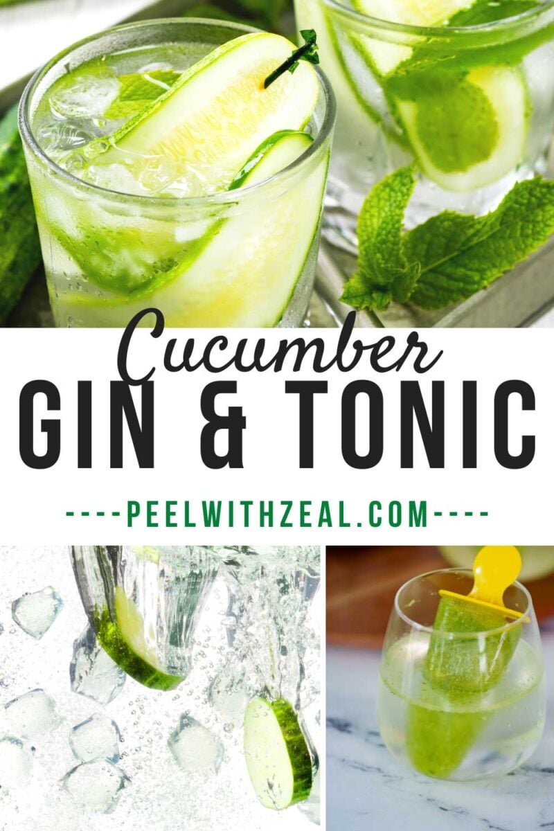 two gin and tonics with cucumbers