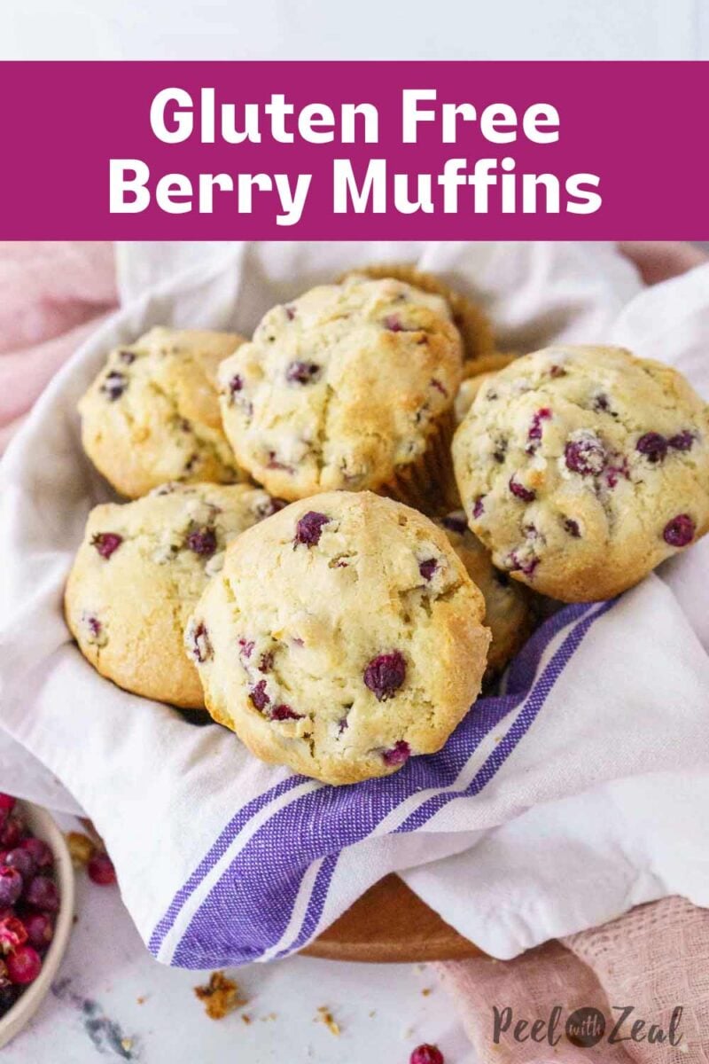 GF berry muffins in a basket
