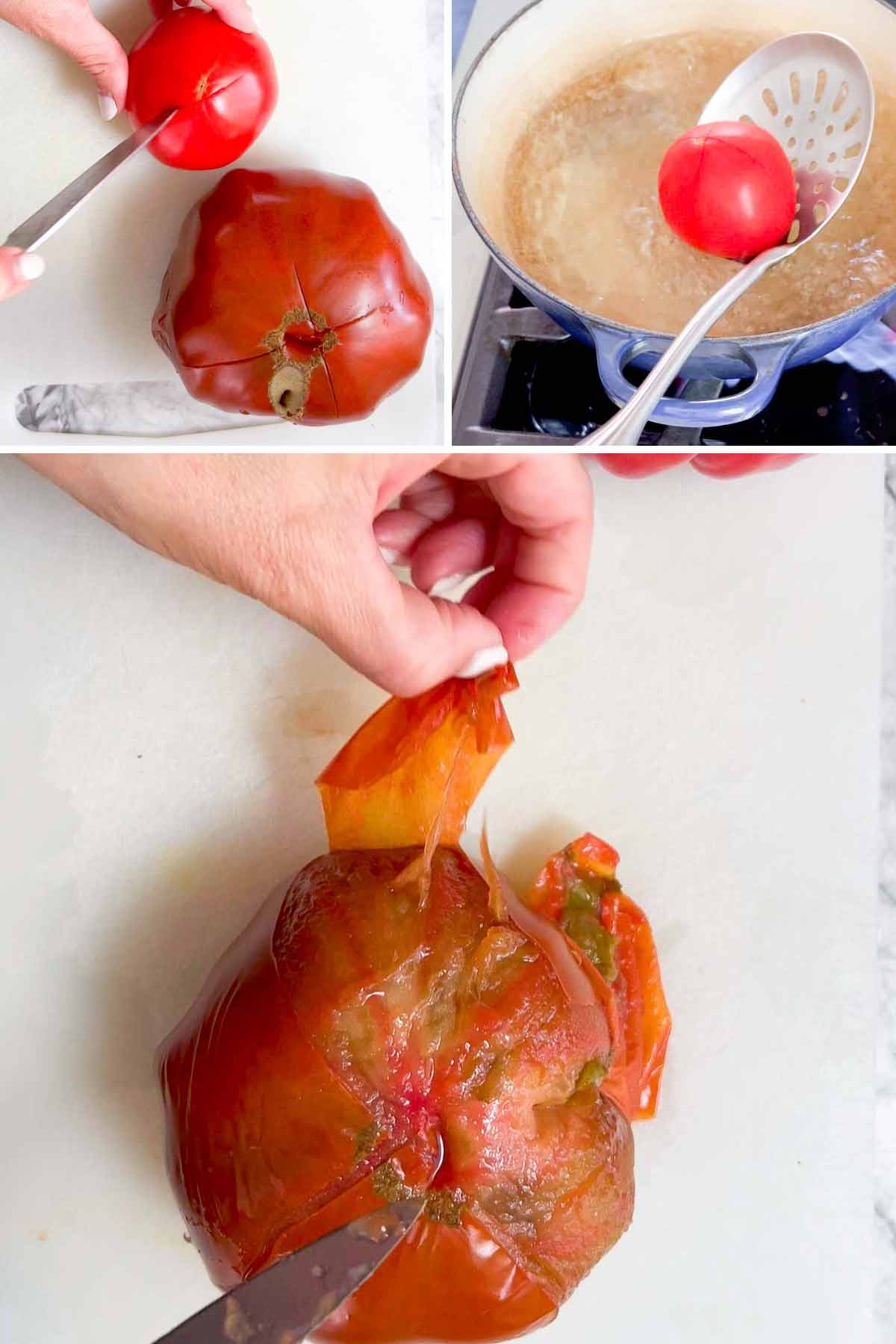 peeling and seeding tomatoes