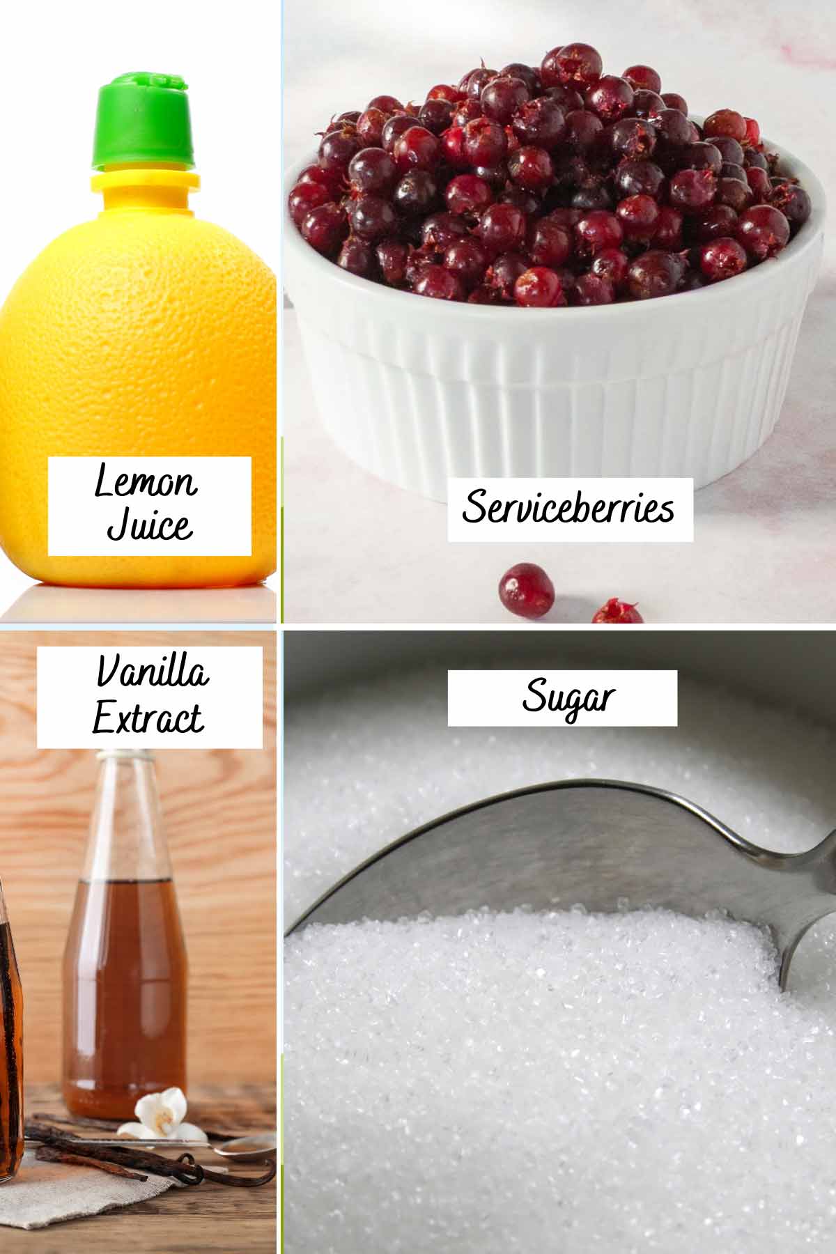 recipe ingredients with labels