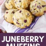 juneberry muffins in a basket