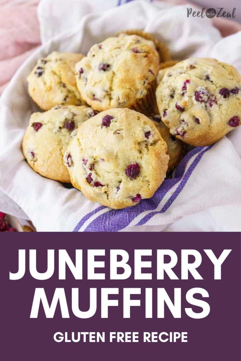 juneberry muffins in a basket