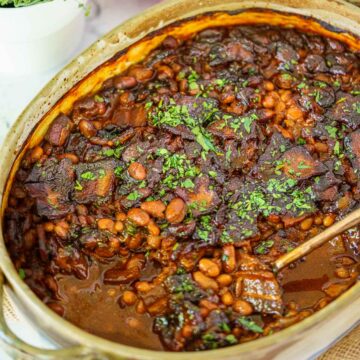 baked beans in baking dish