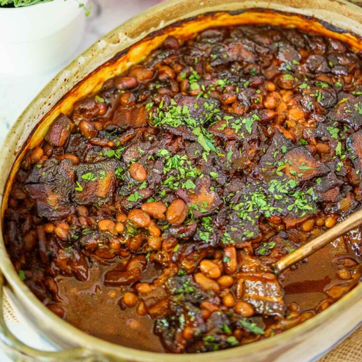 Molasses Baked Beans with Bacon (GF) Peel with Zeal