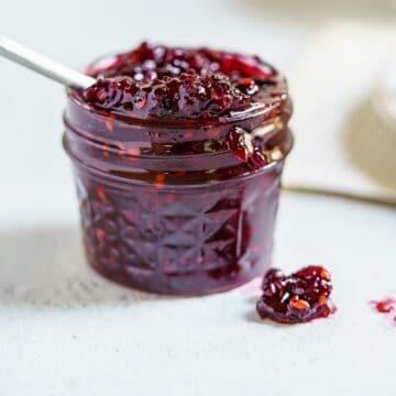 serviceberry jam in jar