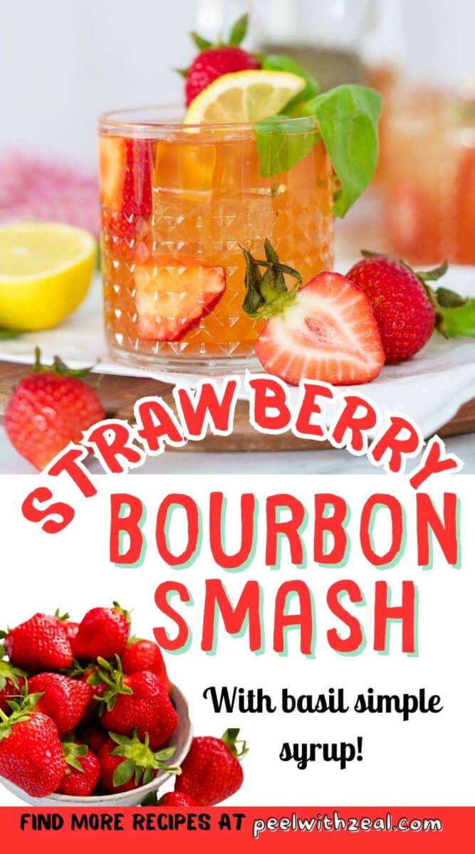 Strawberry drink in a cocktail glass.