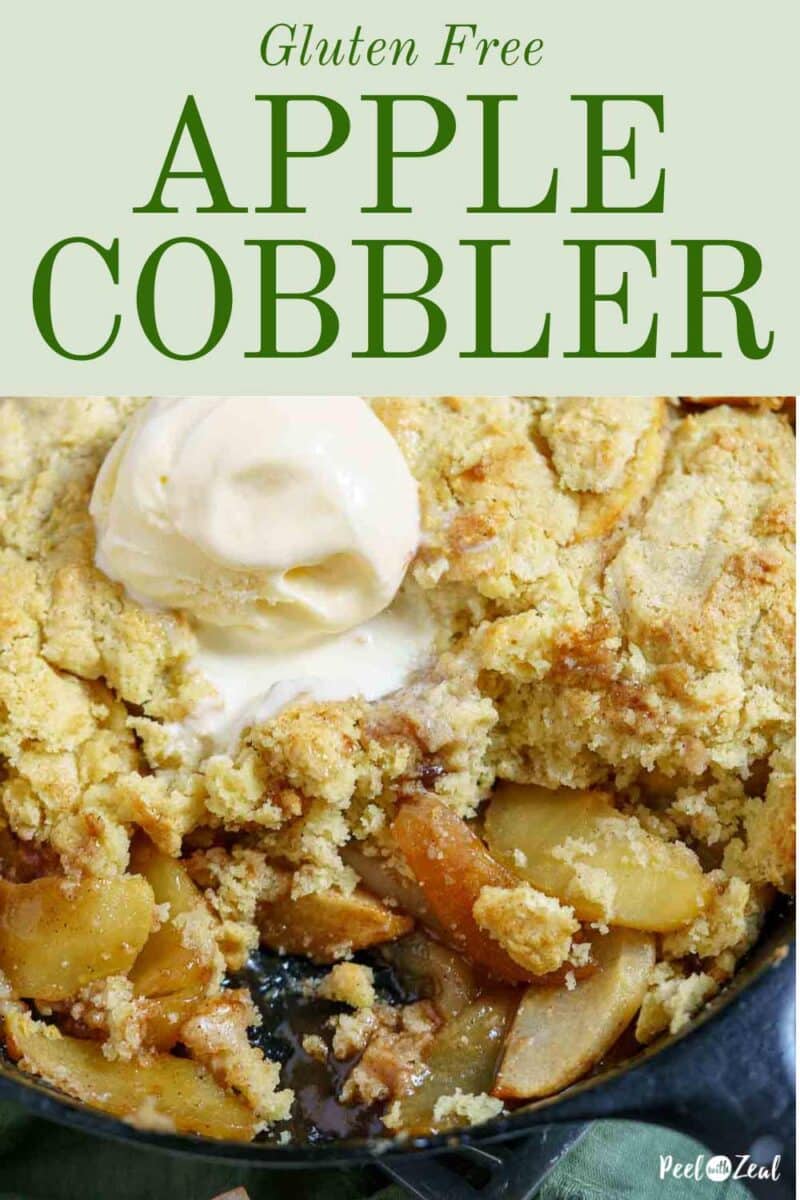 gluten free apple cobbler with vanilla ice cream