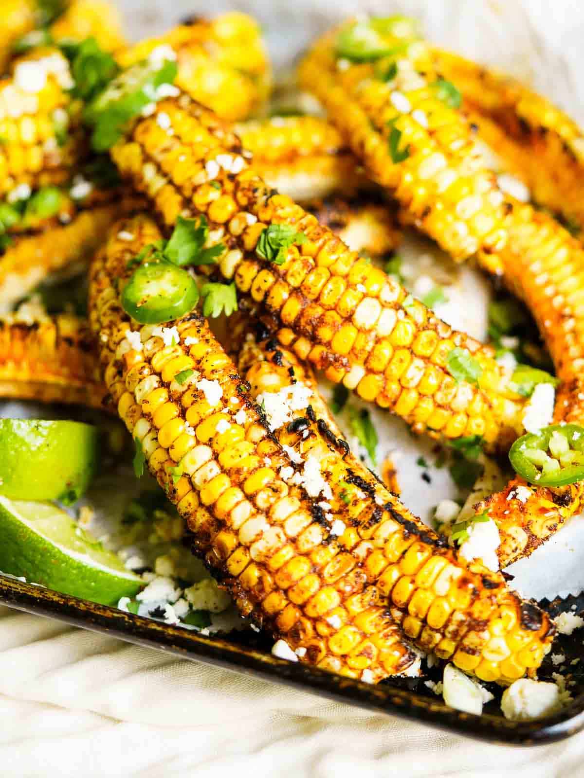 grilled corn ribs with cilantro and jalapeno