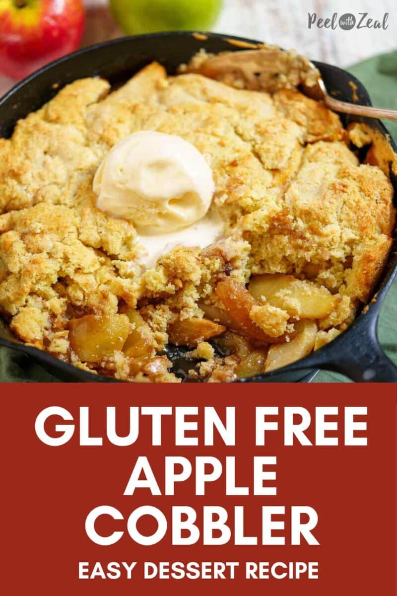 gluten free apple cobbler with vanilla ice cream