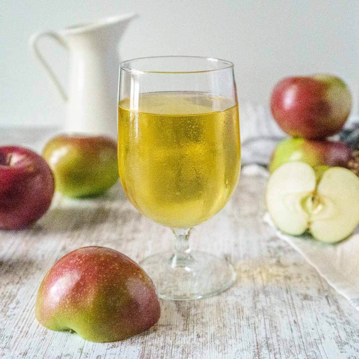 glass of hard apple cider