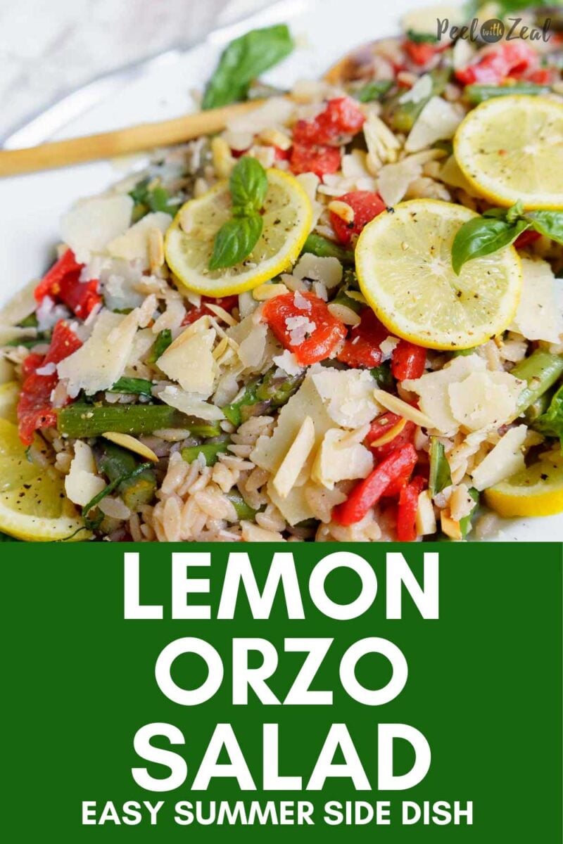 orzo salad on a plate