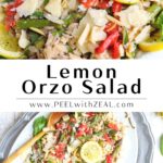 orzo salad on a platter