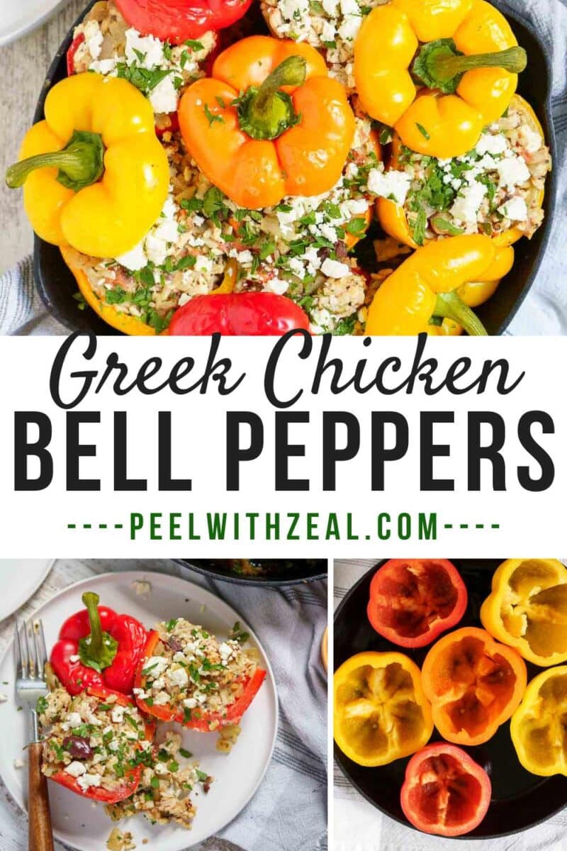 chicken stuffed peppers in a pan