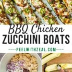 chicken zucchini boats on a sheet pan