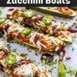 chicken zucchini boats on a sheet pan