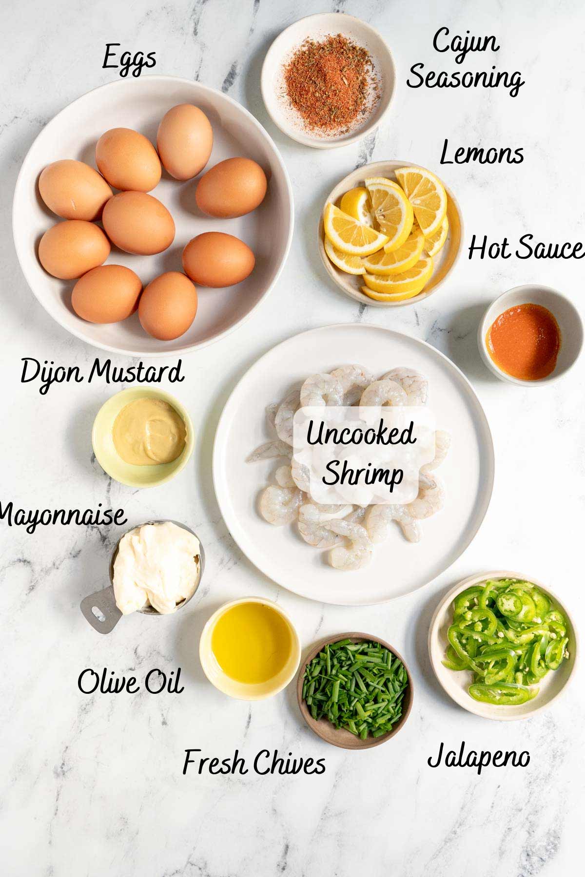 Recipe ingredients on a counter.