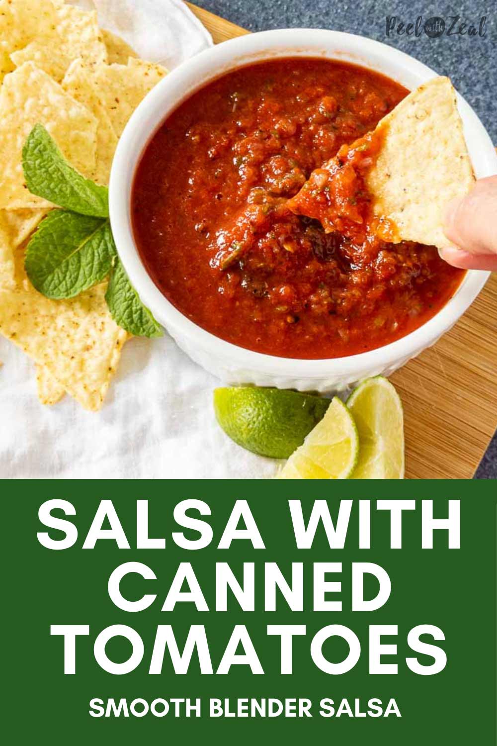 Salsa with Canned Tomatoes Peel with Zeal