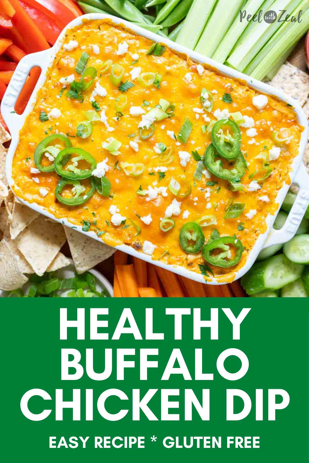 Healthy Buffalo Chicken Dip Peel with Zeal