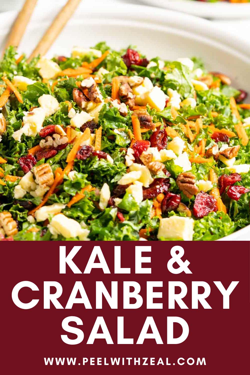 The BEST Kale Salad with Cranberries Peel with Zeal