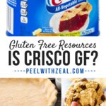 Can of Crisco shortening with a cookie and flakey pie crust.