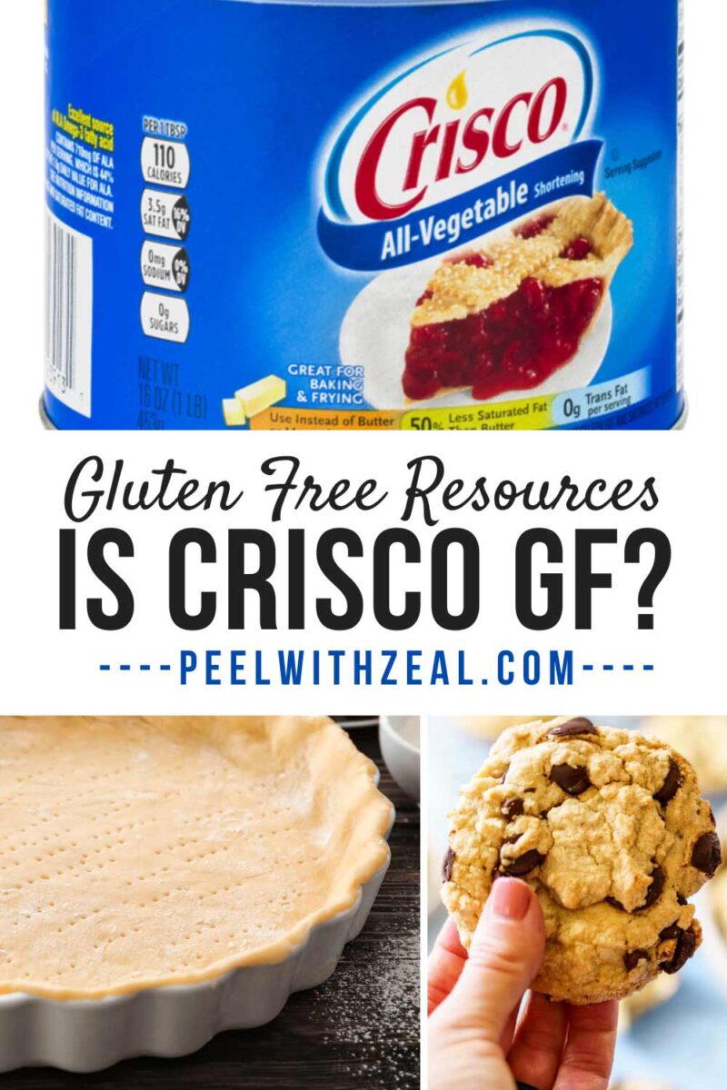 Can of Crisco shortening with a cookie and flakey pie crust.