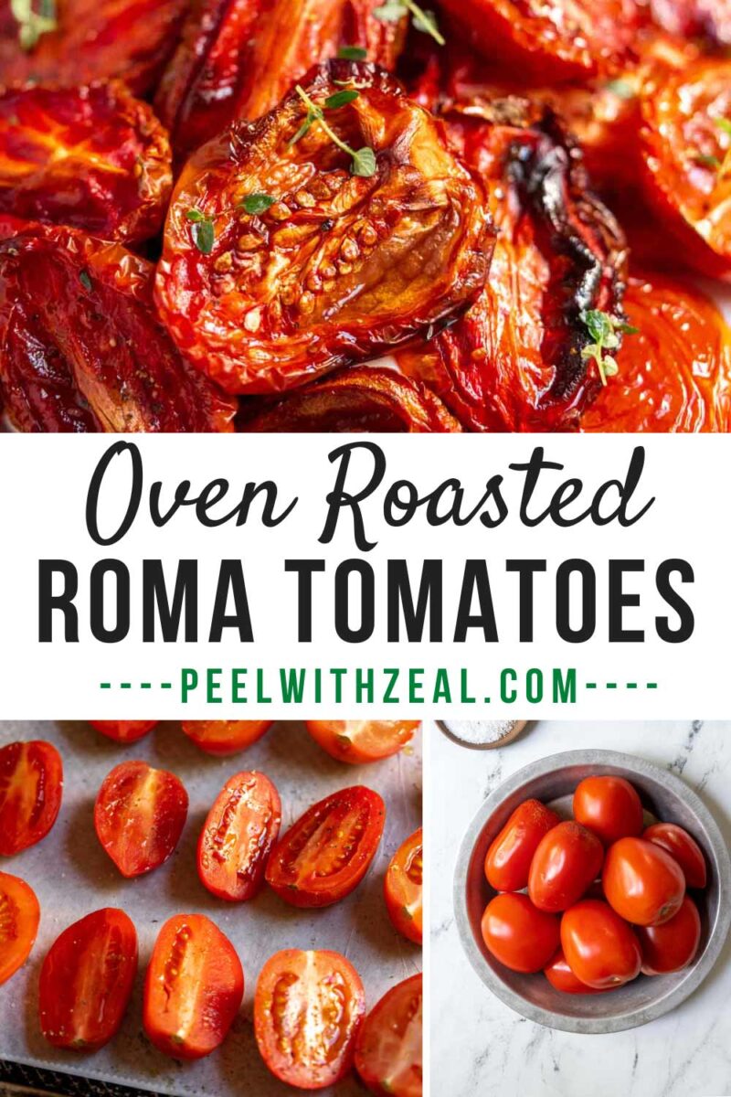 Oven roasted tomatoes on a plate.