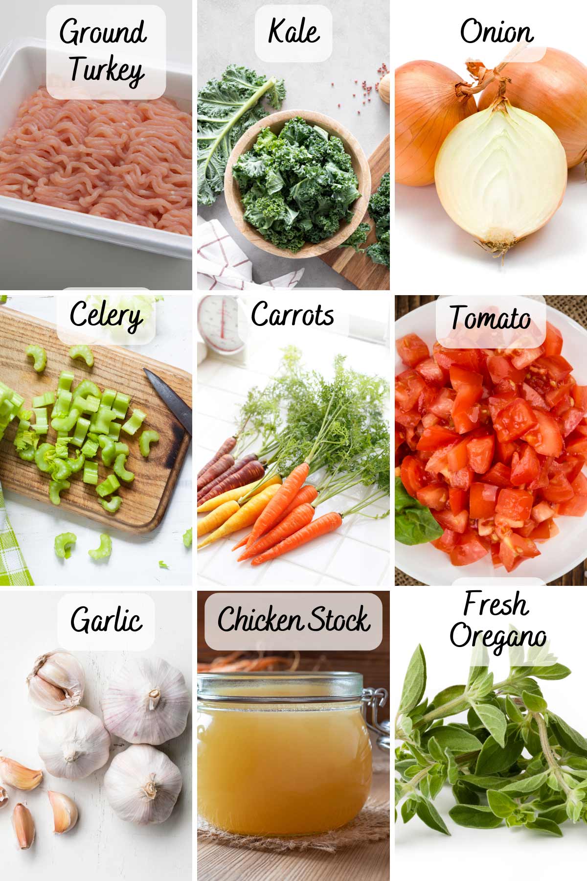 Recipe ingredients in a grid.
