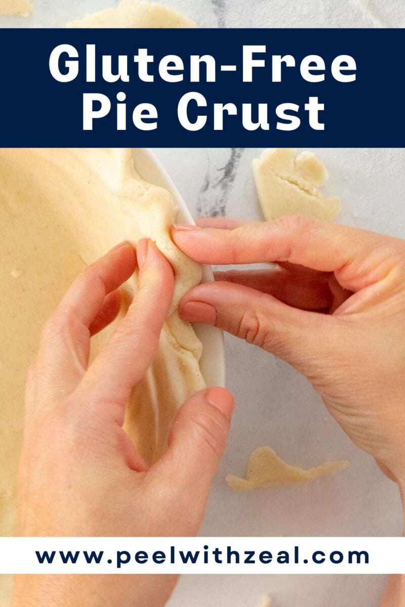 Pie crust in a white pie plate.