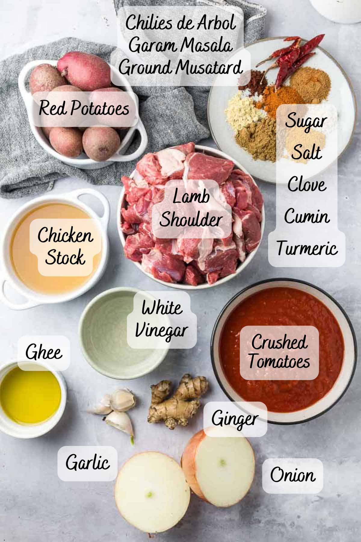 Recipe ingredients on a counter.
