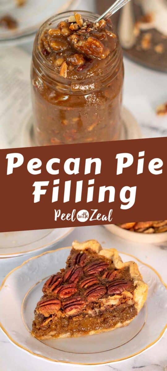Pecan filling in a jar.