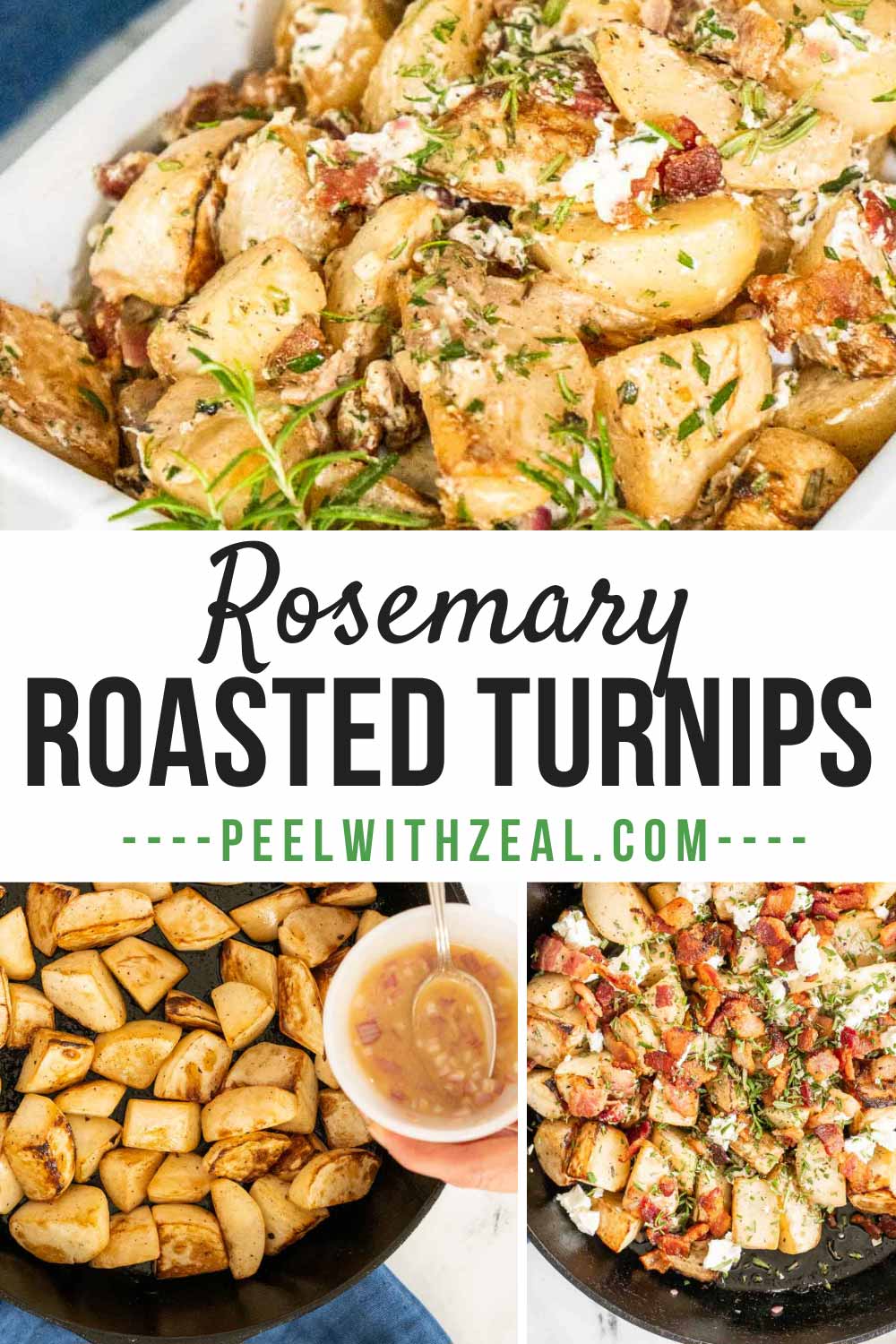 Roasted Turnips with Bacon and Goat Cheese Peel with Zeal