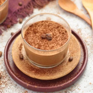 Mousse in a small cup.