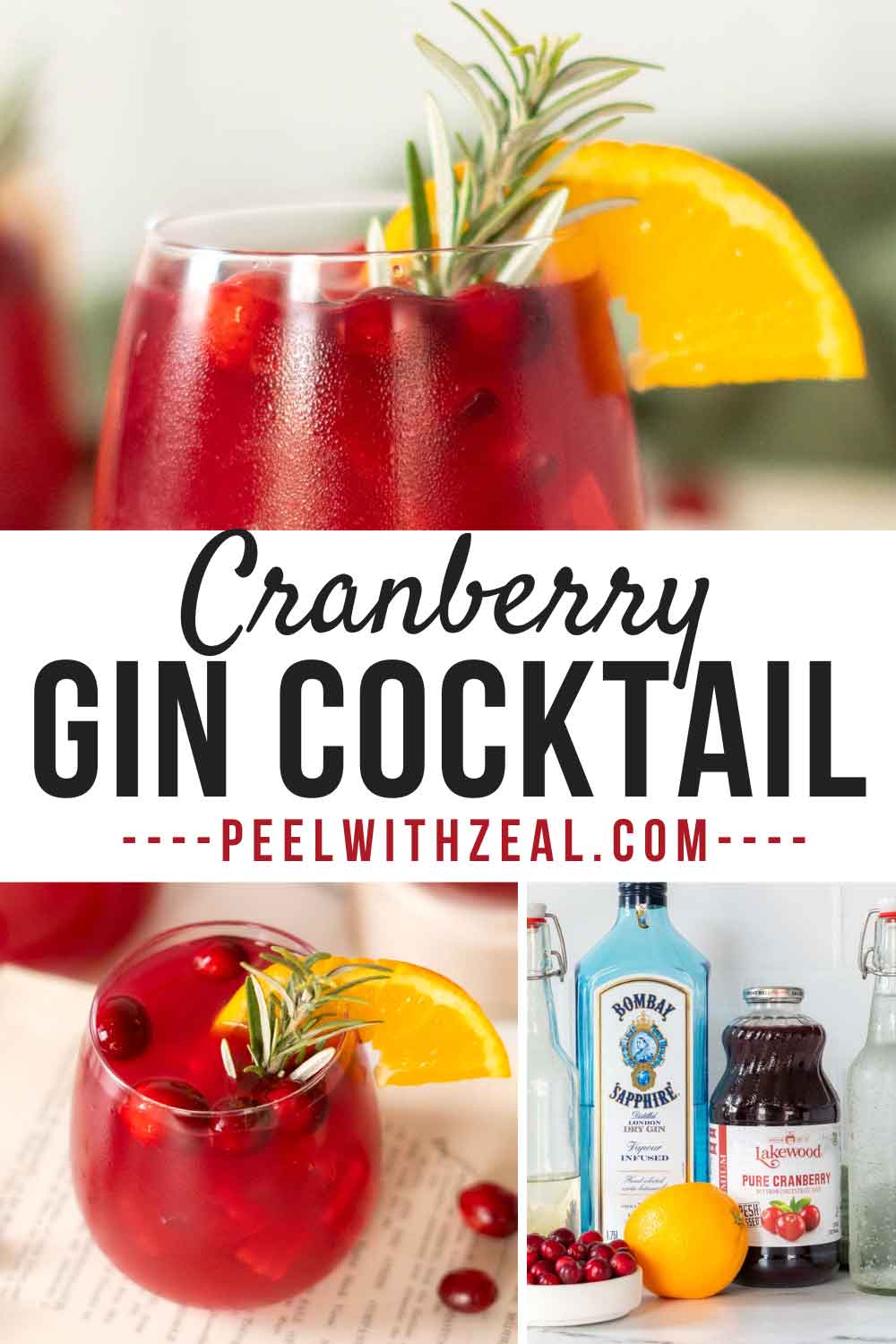 Cranberry Gin Cocktail (Pitcher Recipe Too!) Peel with Zeal