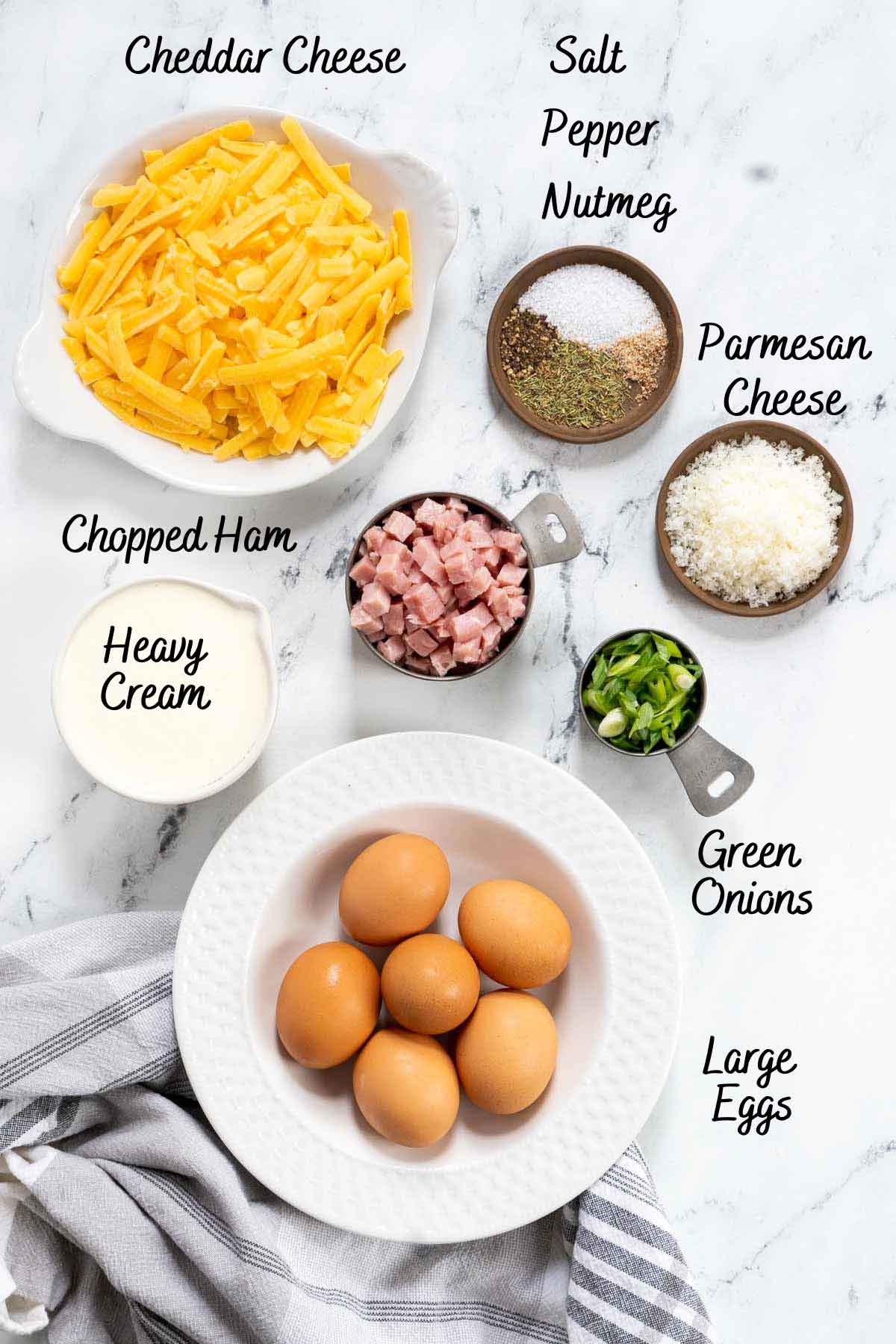 Recipe ingredients on a counter.