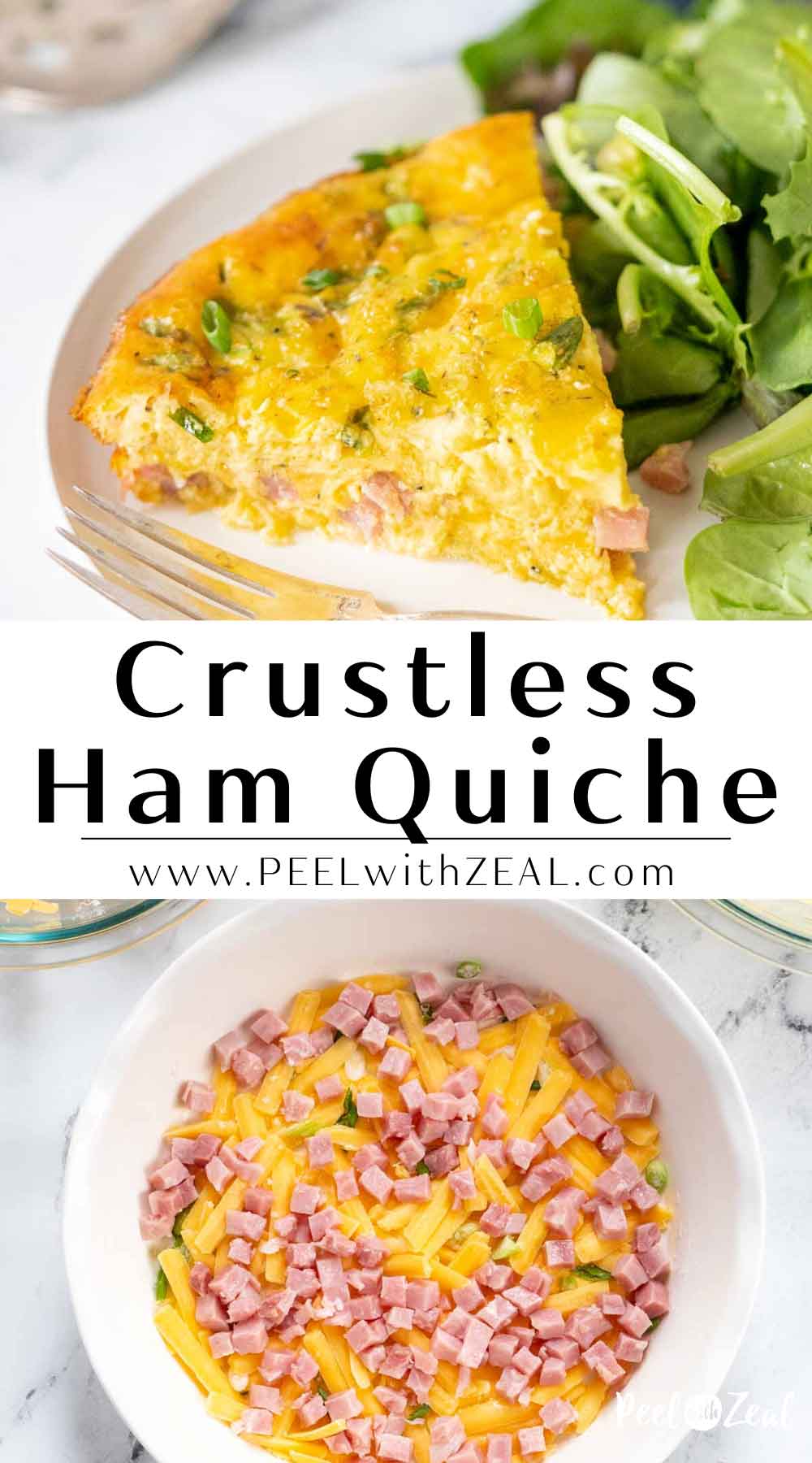 Ham and Cheese Crustless Quiche - Peel with Zeal
