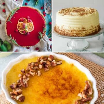 collage of christmas desserts.