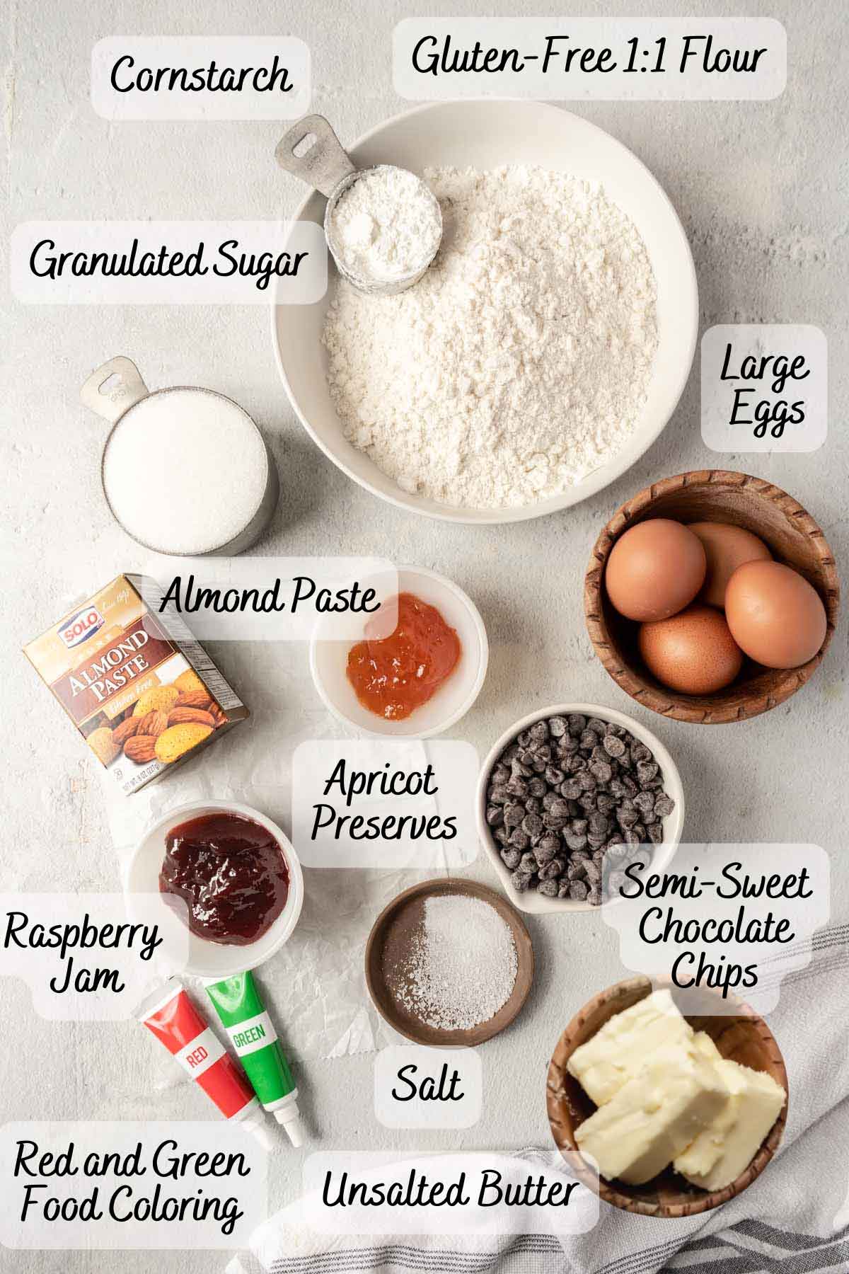 Recipe ingredients on a counter.