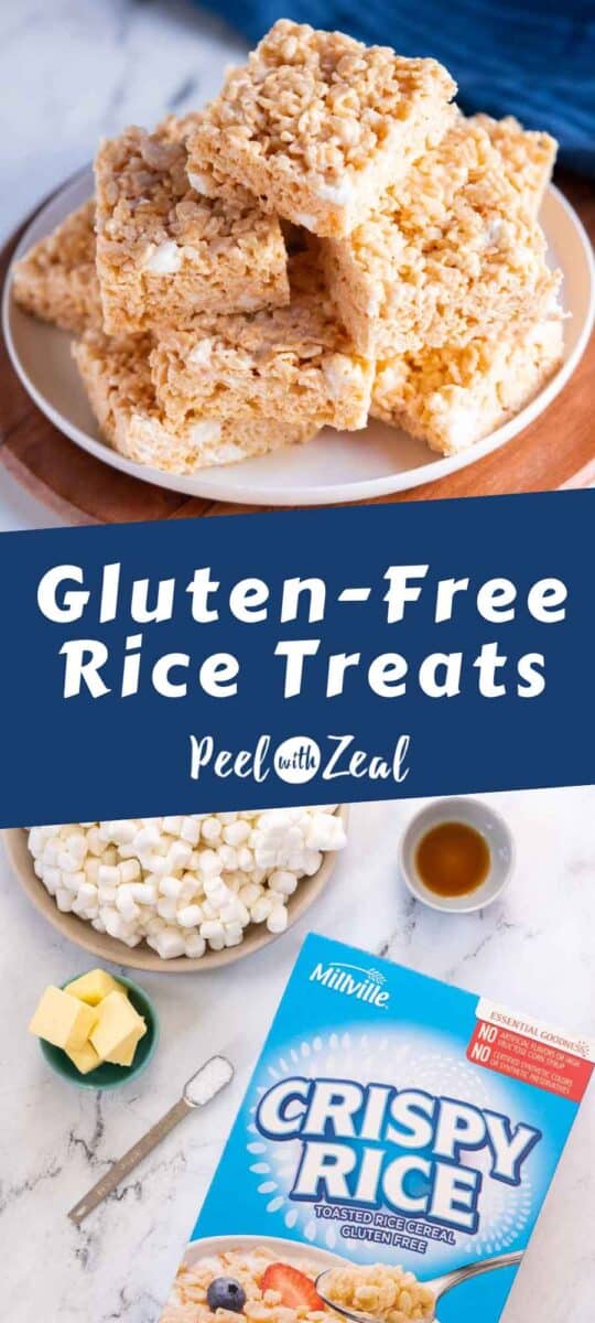 Stock of marshmallow rice krispy treats on a plate.