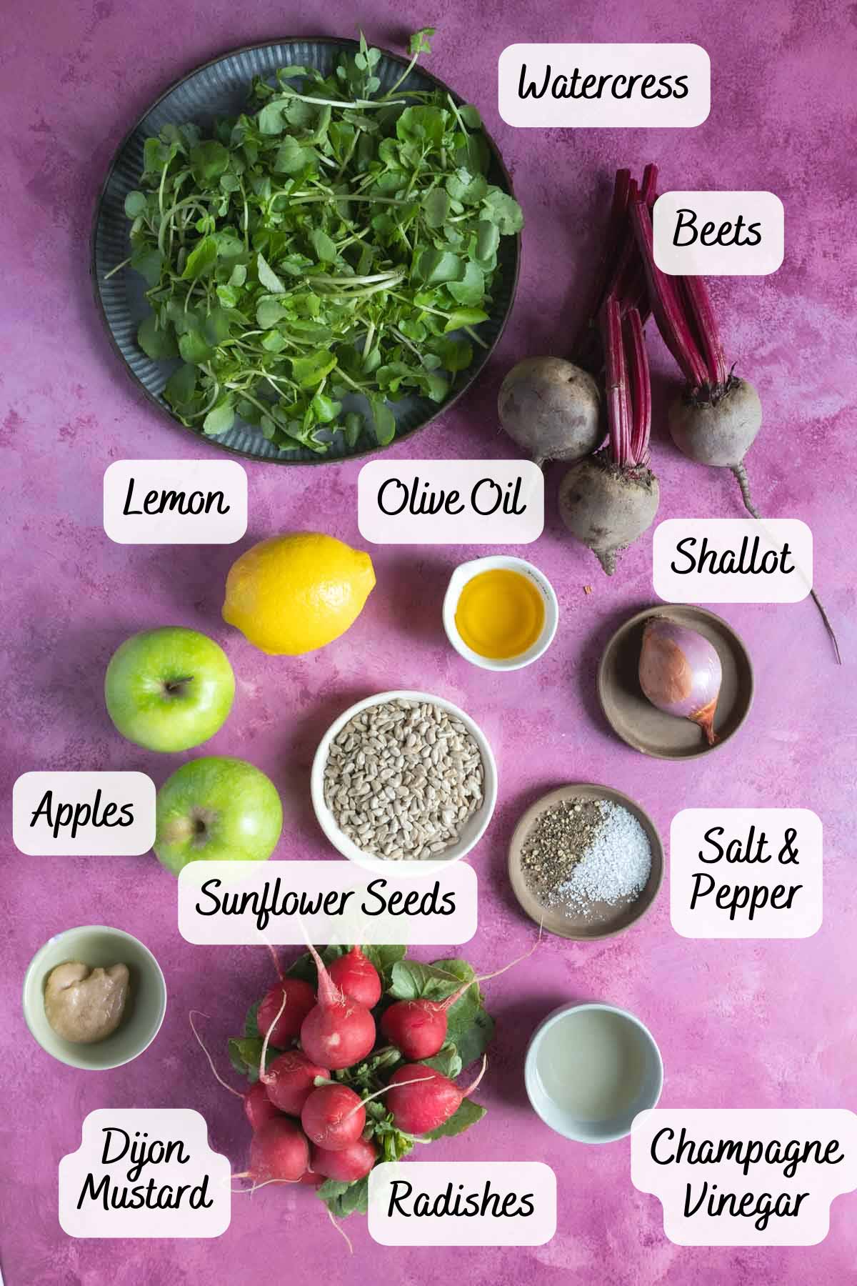 Recipe ingredients on a counter.