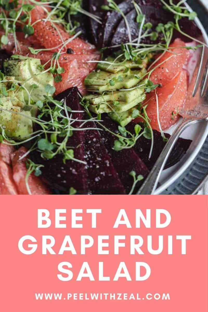 Red Beet salad on a plate.