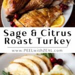 Roasted turkey on a platter.