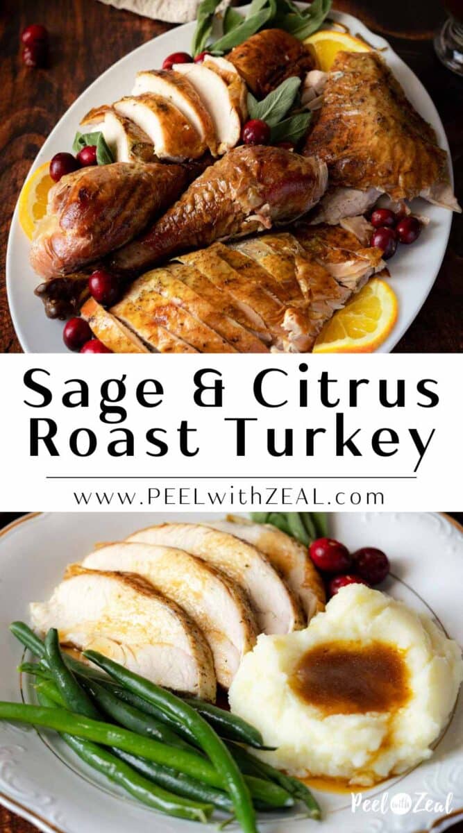 Roasted turkey on a platter.